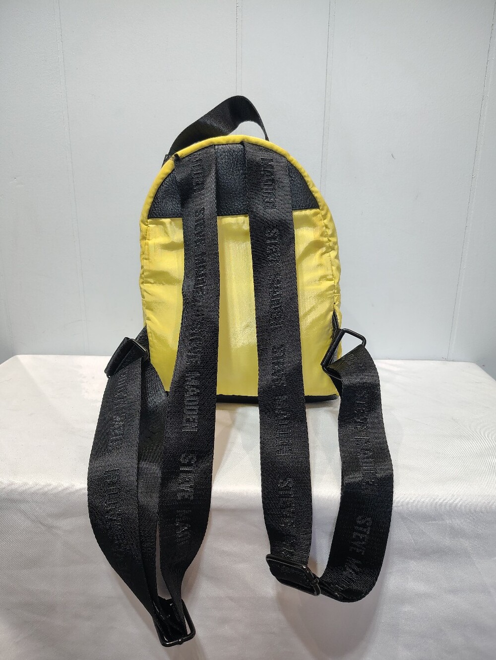 Steve Madden Mini Backpack Neon Pastel Yellow Nylon Sporty Athleisure Travel - Picture 4 of 11